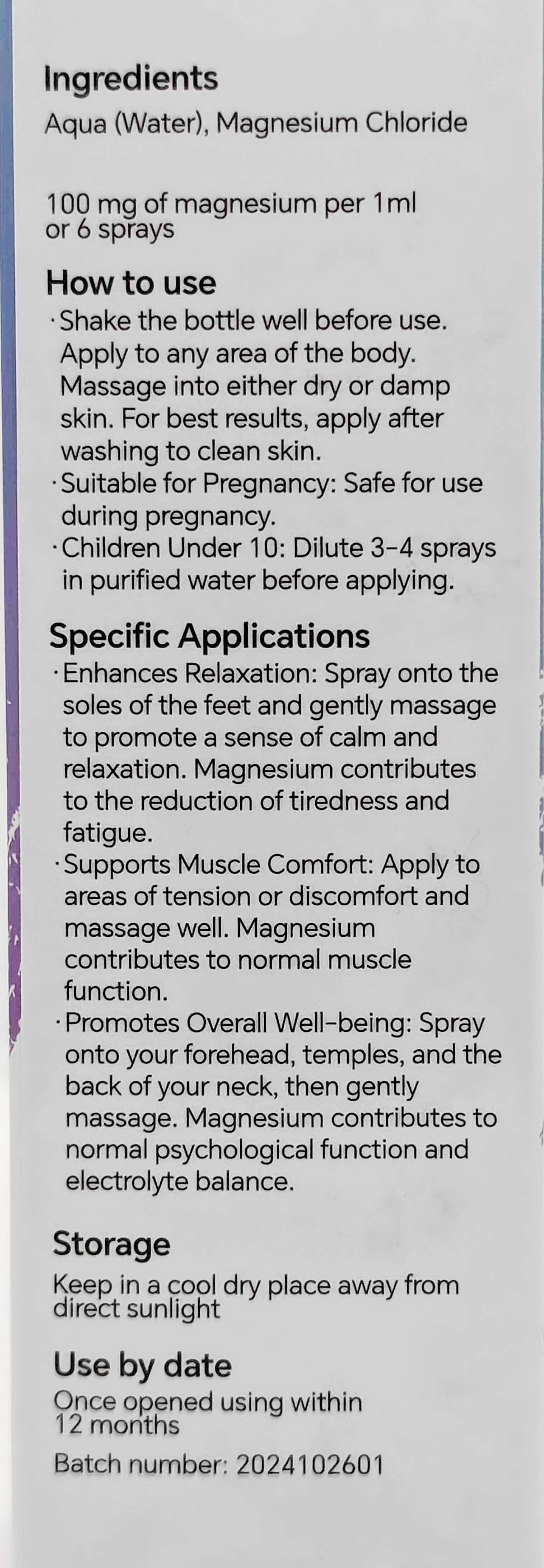 Monzzie Pure Magnesium Oil Spray, 100% Natural & Paraben-Free Magnesium for Sleep, Muscle Recovery & Foot Care, Safe, Effective, Non-GMO, Vegan & Gluten-Free Magnesium Spray Supplement, 100ml, Topical Use